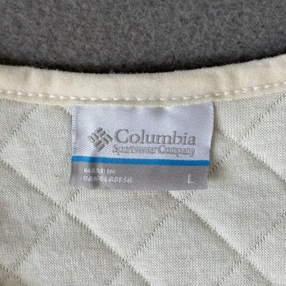 Columbia Quilted Snap Jacket Womens Size L Beige Lightweight Casual Outdoor Coat - Picture 9 of 16